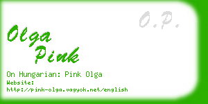 olga pink business card